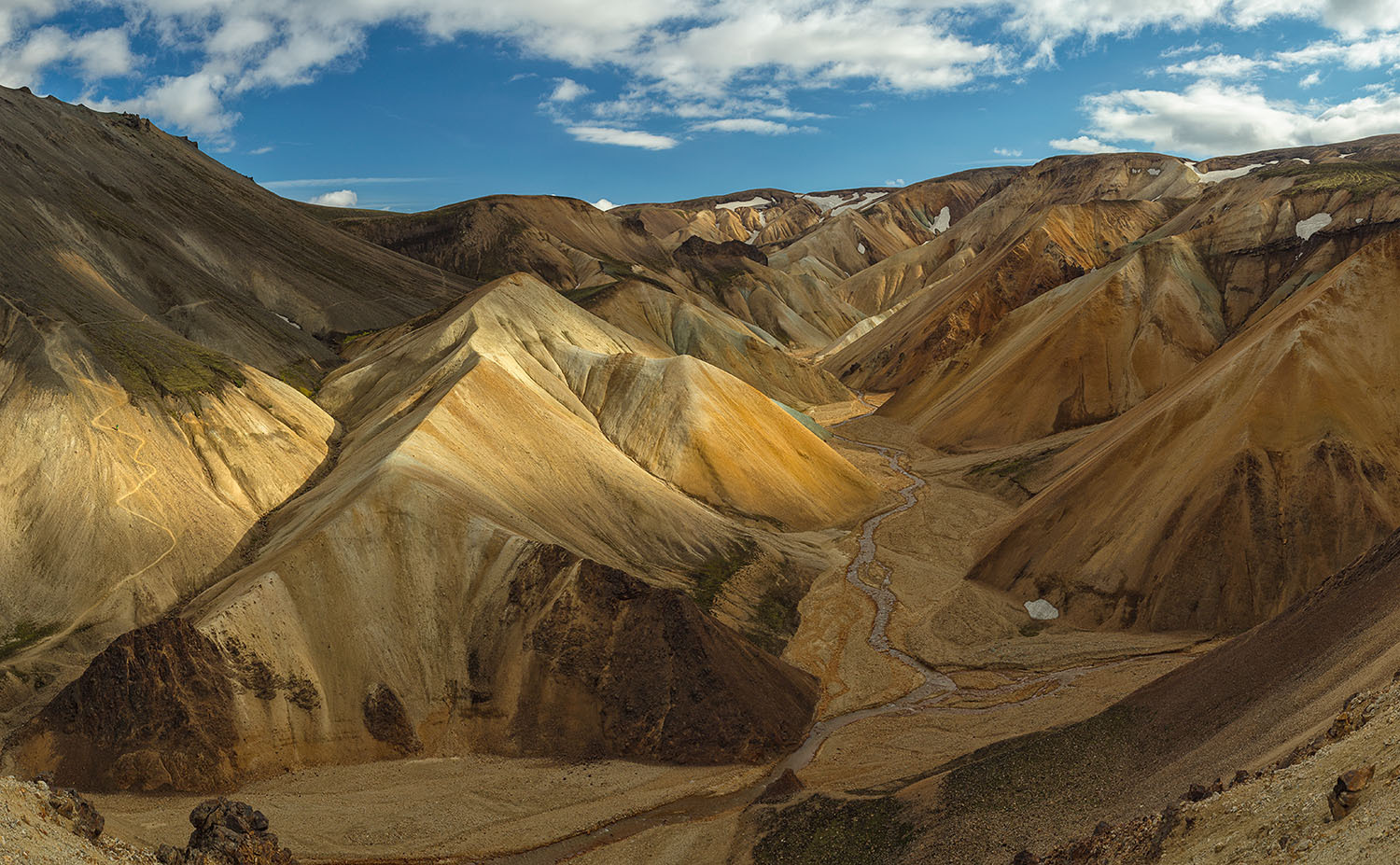 Yellow mountains | mountain, sky, clouds, sand