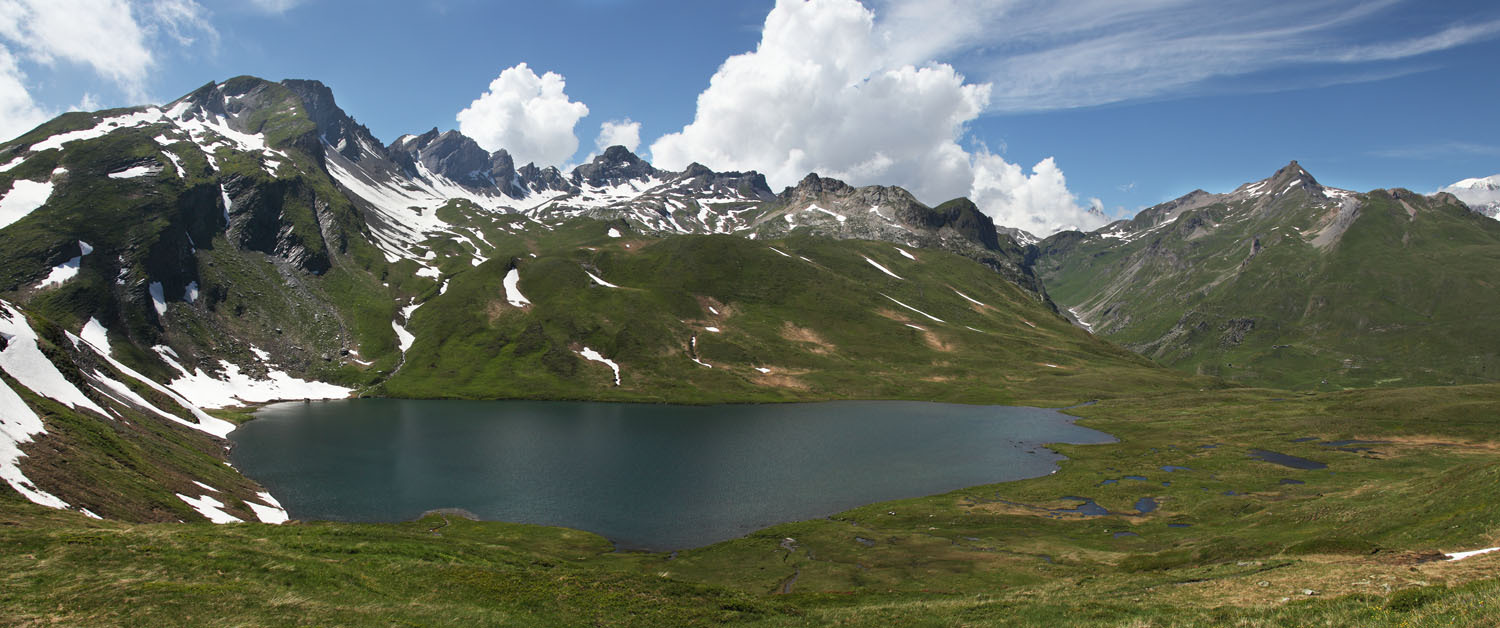 Alpine lake | lake, snowy peak, mountain, Alps