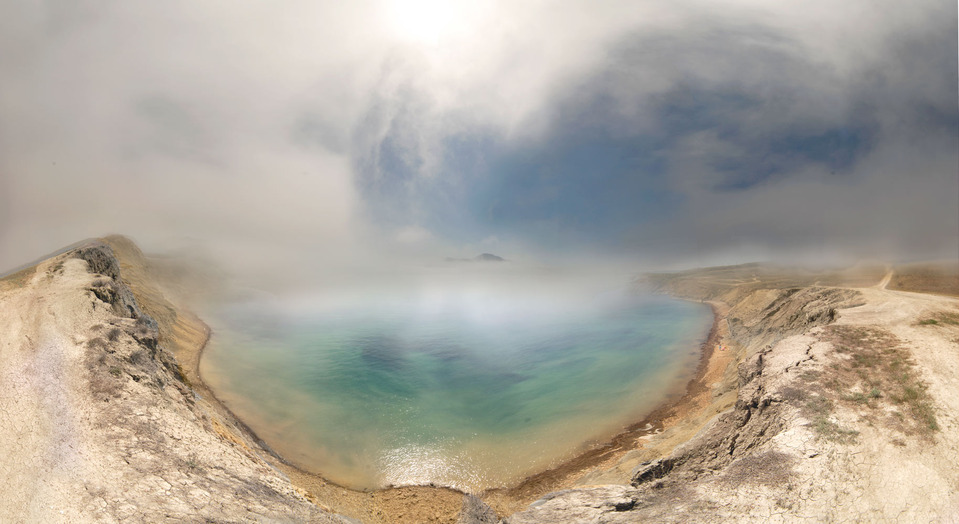 But there's no sun shining through... | mountain, creek, sea, rain clouds