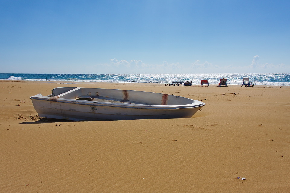 on shore | boat, sand, sea