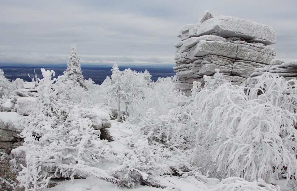 Stone of Kolchimsk | stone, frost, snow, winter