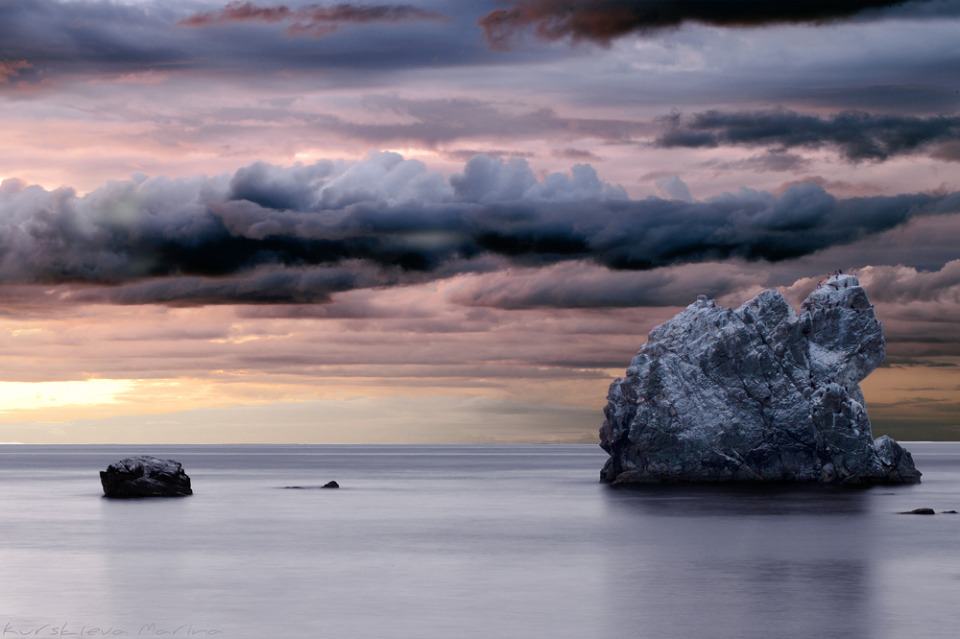 Sea before the storm  | landscape, nature, sea, water, stones, sky, clouds, dark, storm , skyline