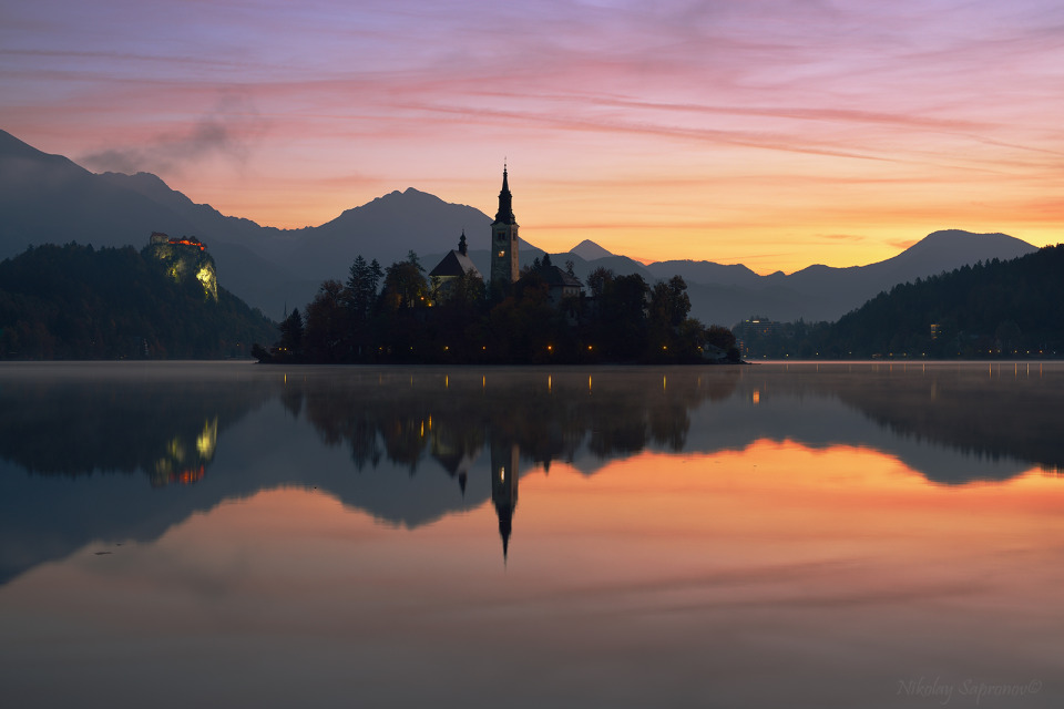 Awakening autumn Bled | autumn, Bled, sunrise